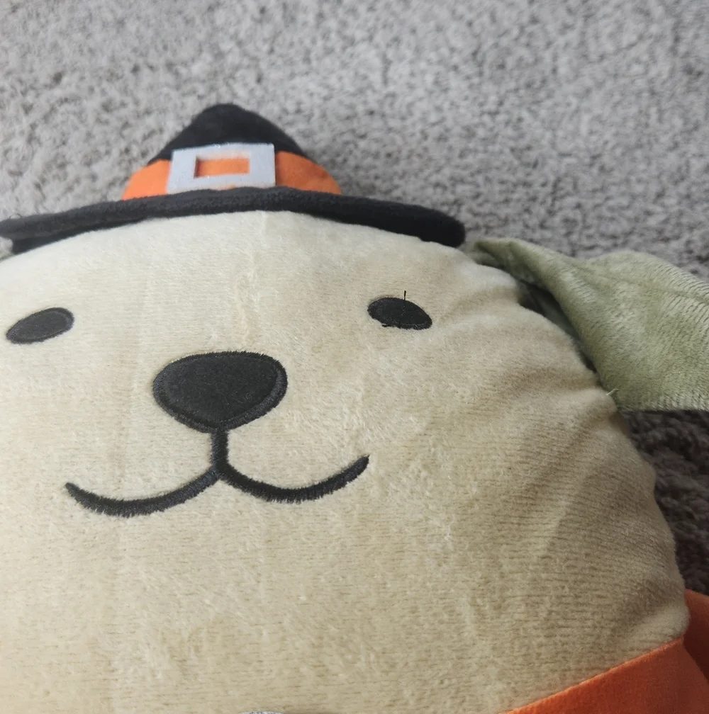 Plush Puppy Halloween Witch Hat Plush - Cream & Orange